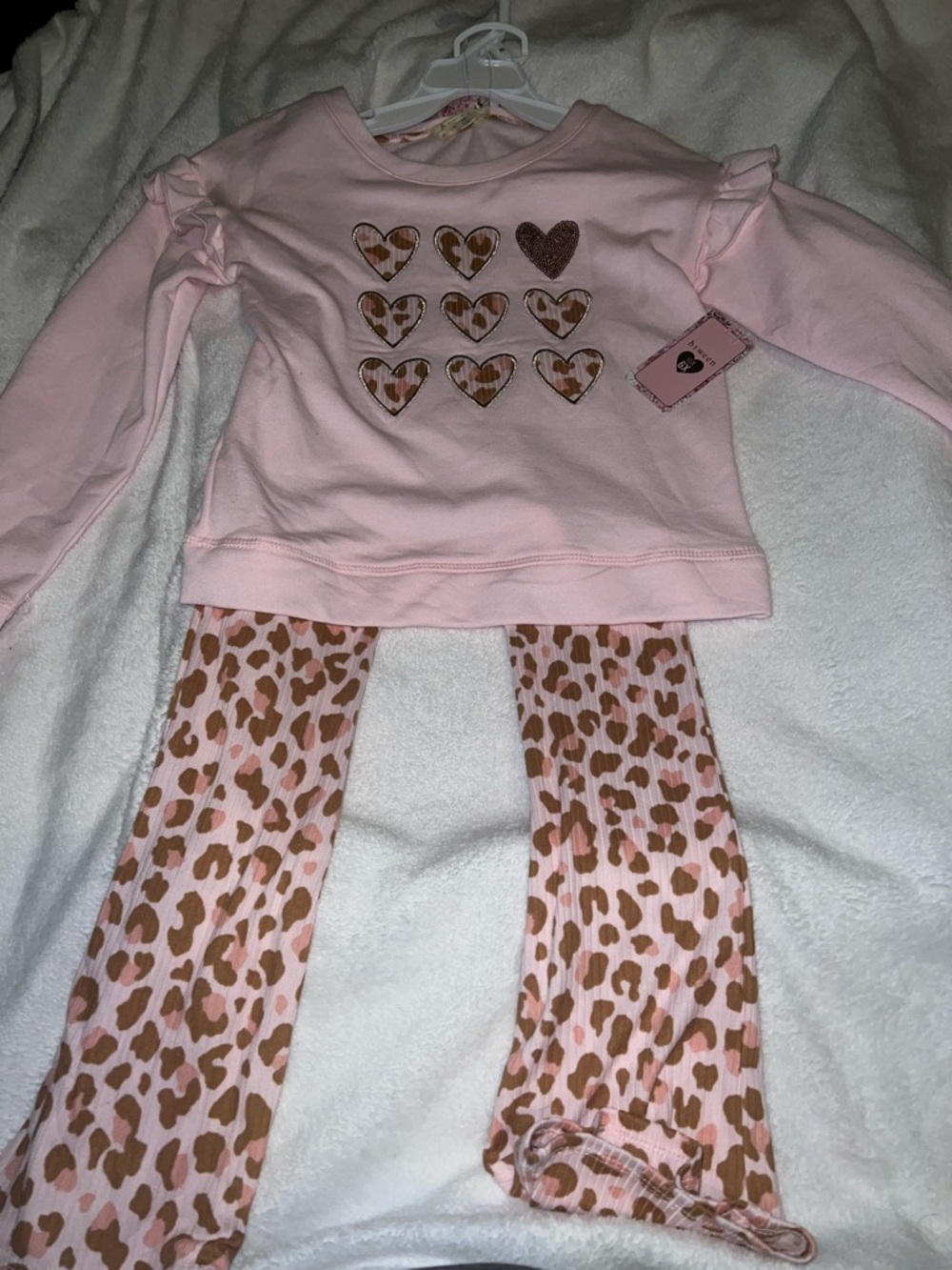 BtweenGirls' Pink Heart & Leopard Kids Pajama Set